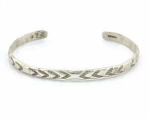 Navajo Bracelet .925 Silver Hand Stamped Arrow Head Artist Montoya C.80's
