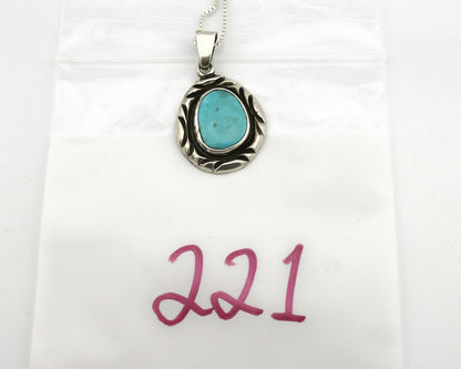 Navajo Necklace .925 Silver Kingman Turquoise Signed C Montoya C.1980's