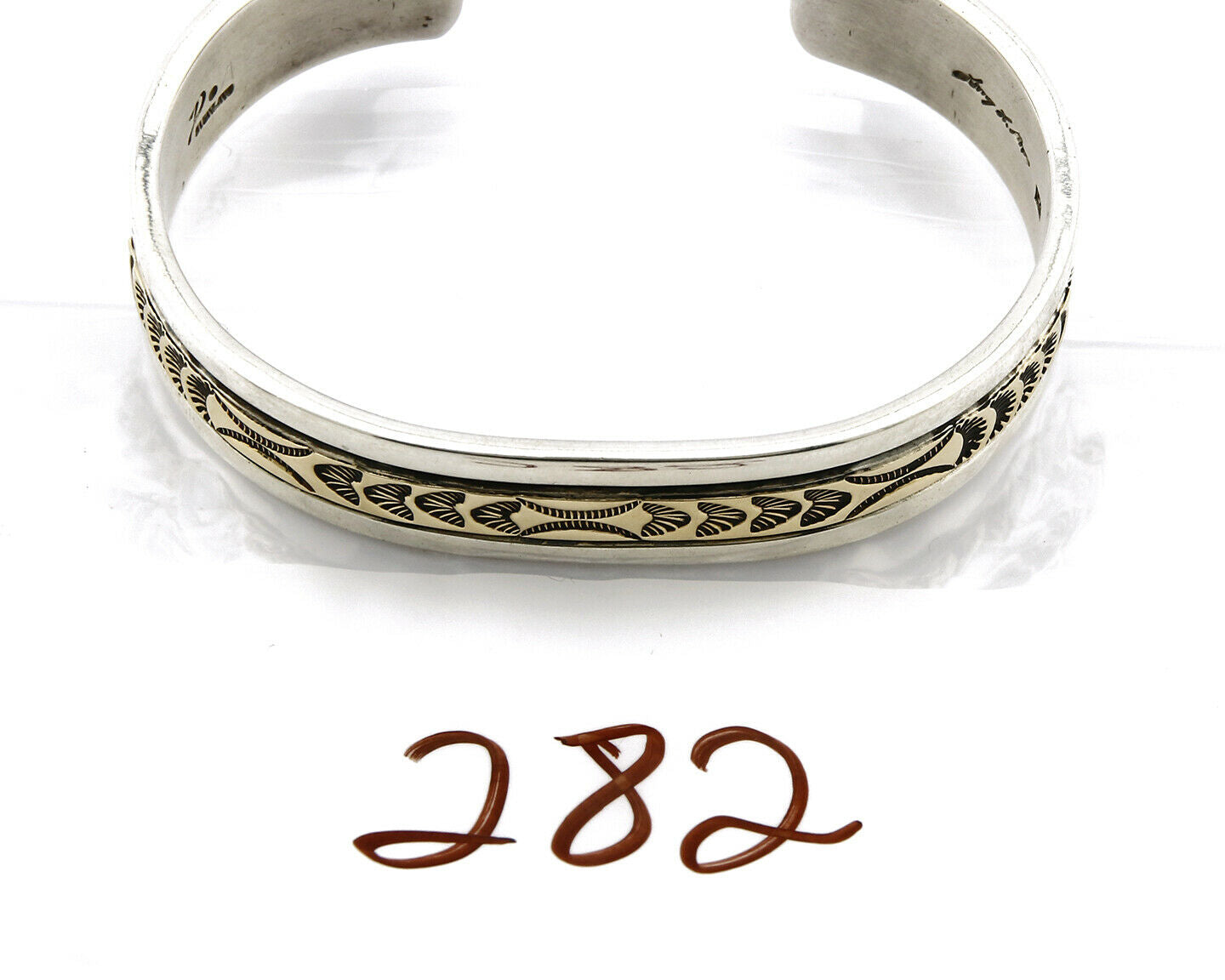 Women's Navajo Bracelet 14k SOLID Gold .925 Silver Signed Delgarito