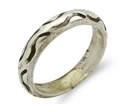 Women's Navajo Ring .925 SOLID Silver Hand Stamped Circa 1980's