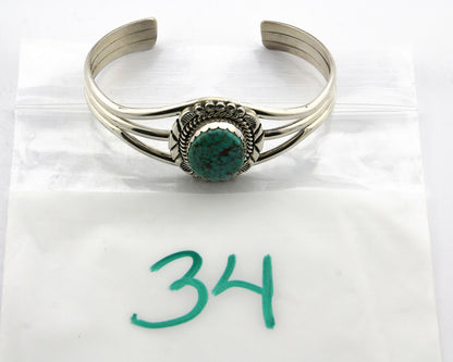 Navajo Bracelet .925 Silver Turquoise Mountain Signed NE C.80's