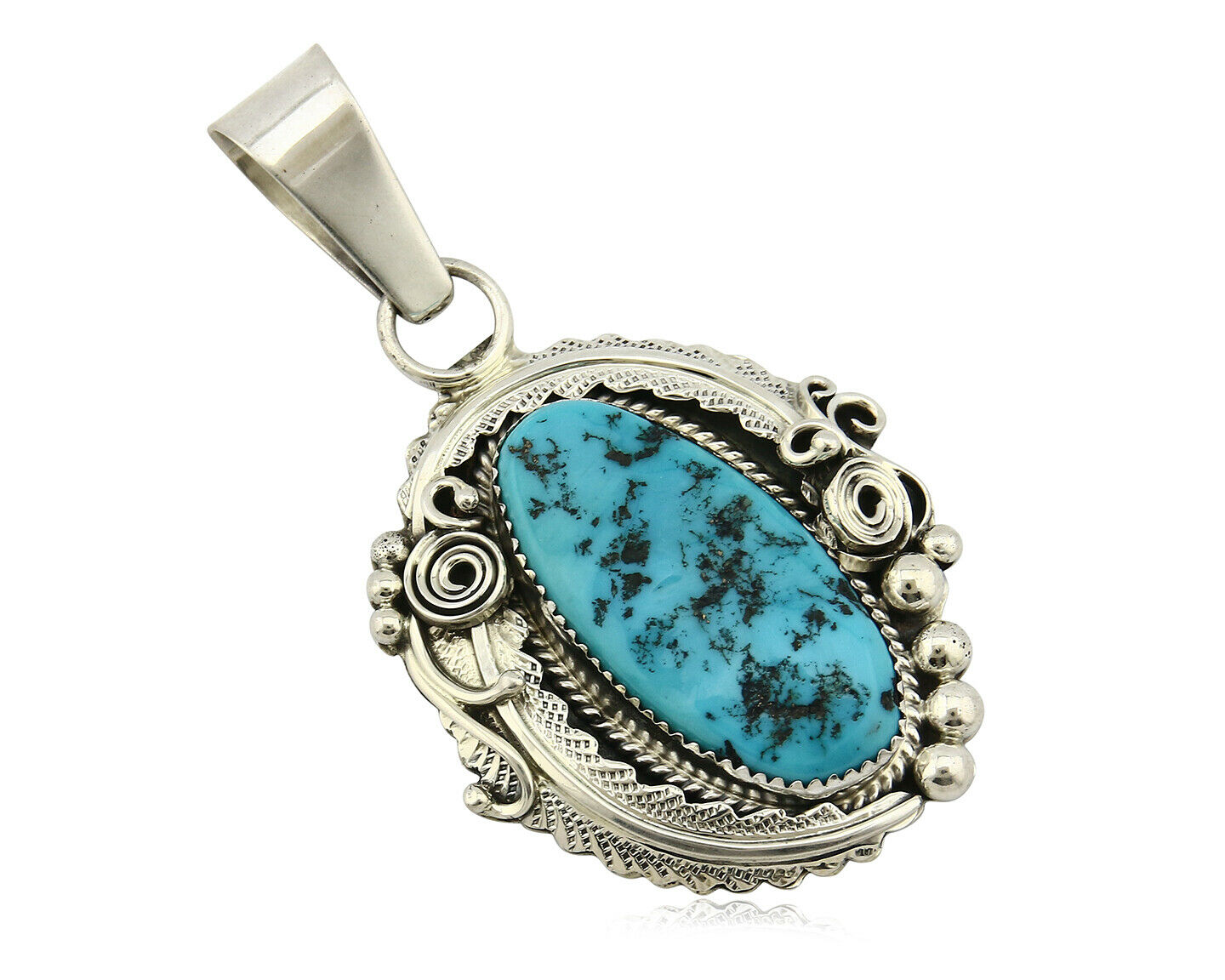 Navajo Pendant .925 Silver Arizona Turquoise Artist C.80's