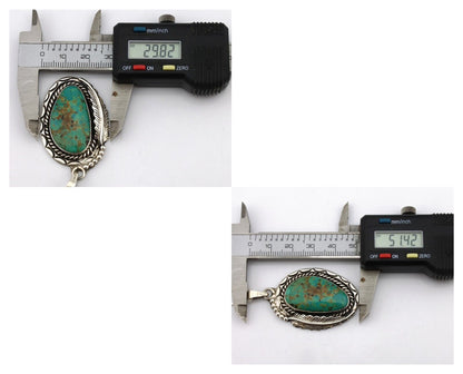 Navajo Necklace 925 Silver Kingman Turquoise Native Artist Signed C.80's