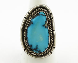 Navajo Ring 925 Silver Natural Mined Blue Gem Turquoise Native Artist C.80's