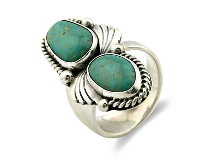 Navajo Turquoise Ring .925 Silver Handmade Artist Native American C.80's