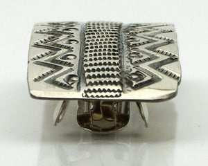 Women's Navajo Hair Clip Barrette .925 Silver Hand Stamped Native Artist C.80's