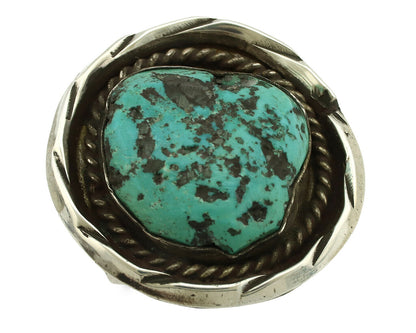 Navajo Ring .925 Silver Blue Turquoise Native American Artist C.80's