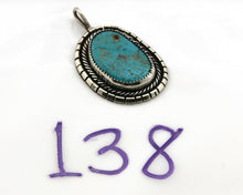 Navajo Pendant .925 Silver Kingman Turquoise Signed Artist Tom Willeto C.80's