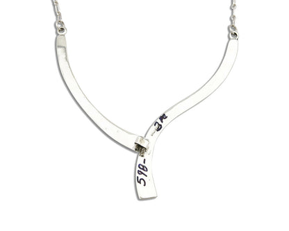 Women's Navajo Necklace .925 Silver Black Onyx Inlay C.80's