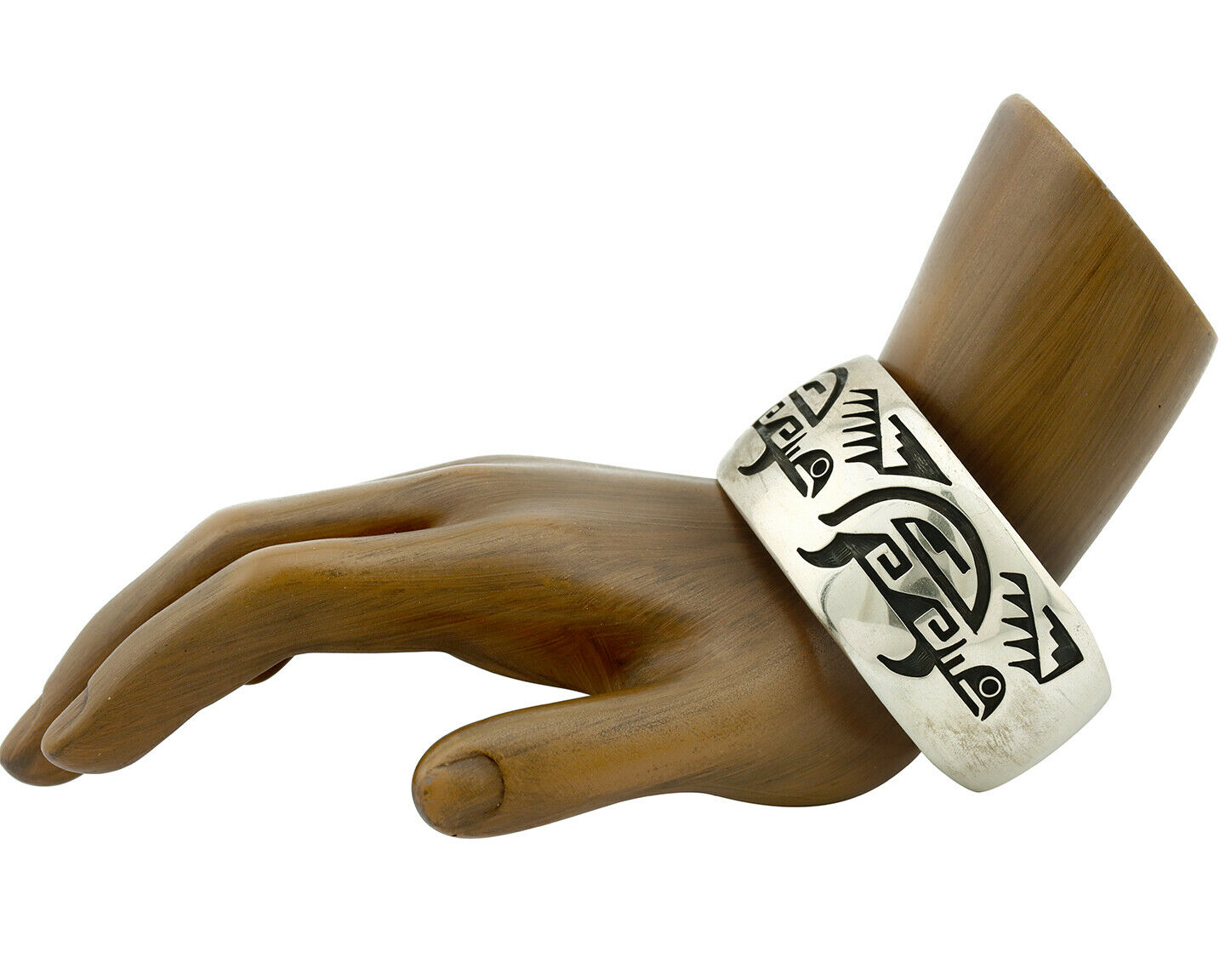 Hopi Turtle Bracelet .925 Silver Artist Signed Floyd Namingha C.90's