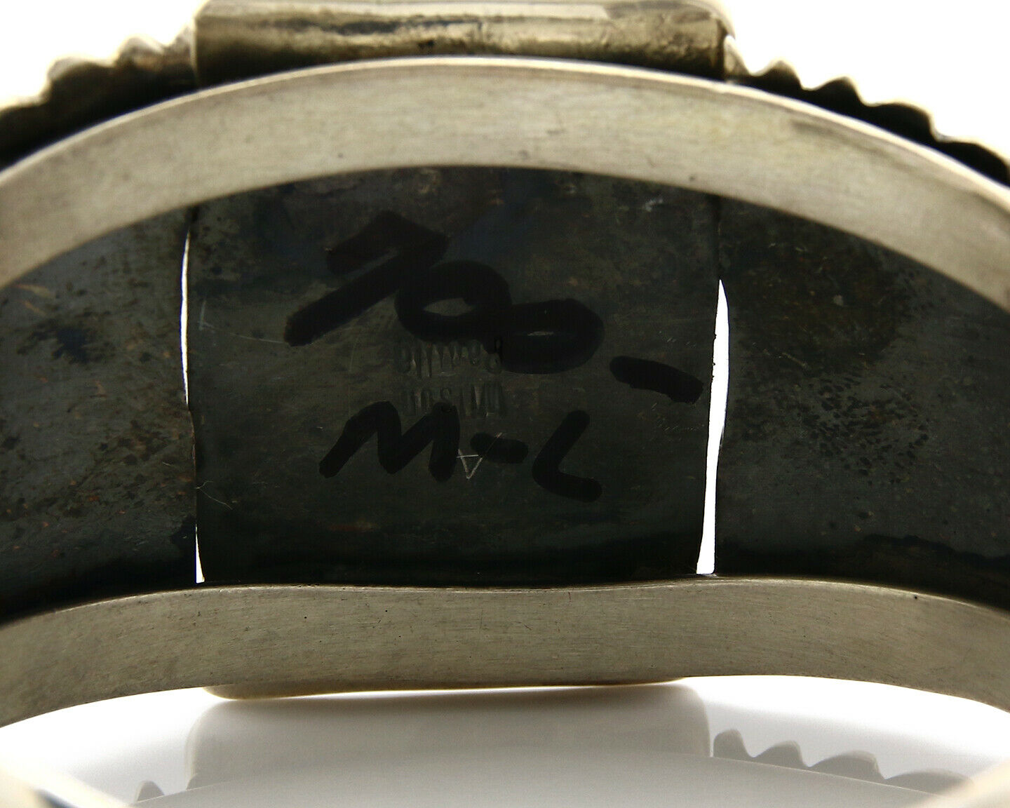 Navajo Bracelet .925 Silver Nevada Turquoise Signed Wilson Padilla C.80's