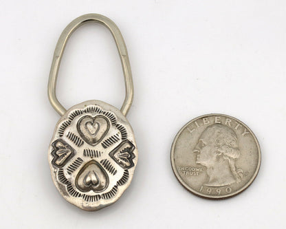 Navajo Key Chain .925 Silver Hand Stamped Native American Artist C.80s