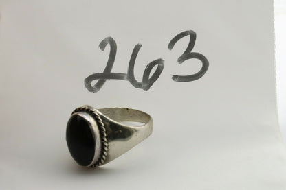 Navajo Ring .925 Silver Black Onyx Native American Artist C.80's