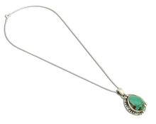Navajo Necklace .925 Silver Kingman Turquoise Signed Gecko C.1980's