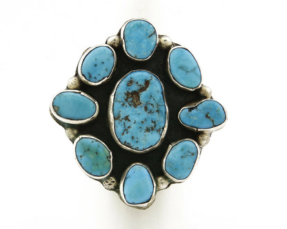 Navajo Ring .925 Silver Sleeping Beauty Turquoise Signed MB C.80's