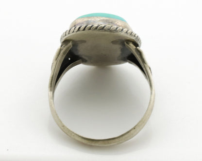 Navajo Ring .925 Silver Blue Turquoise Native American Artist C.1980s