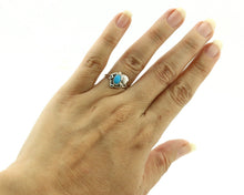 Navajo Ring .925 Silver Natural Blue Turquoise Artist Signed SN C.80's
