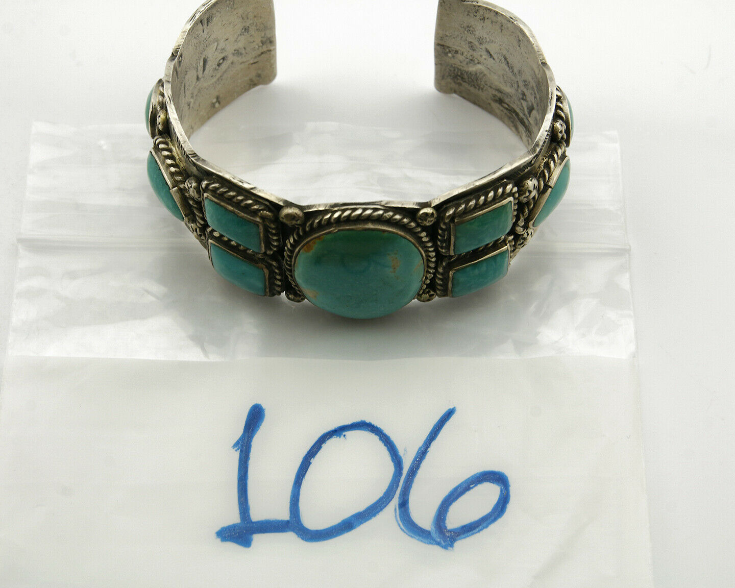 Navajo Bracelet .925 Silver South West Turquoise Artist Native American C.80's