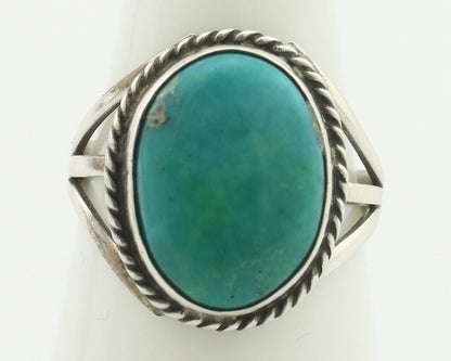 Navajo Handmade Ring .925 Silver Kingman Turquoise Native Artist C.80's