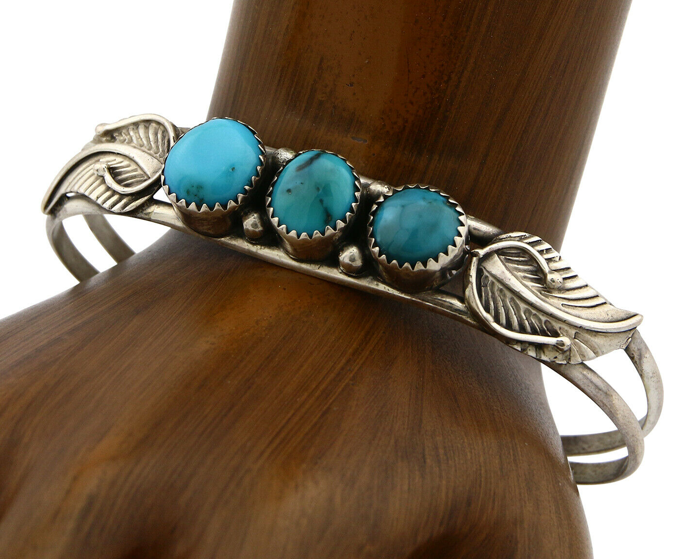 Navajo Bracelet .925 Silver Turquoise Mountain Signed RKFE C.80's
