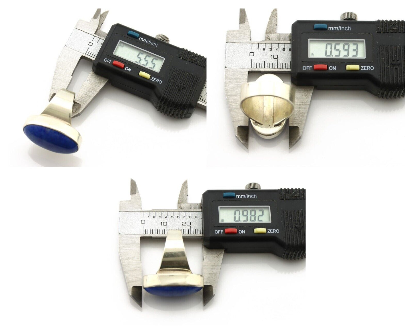 Navajo Ring 925 Silver Natural Lapis Artist Signed Wilbur Musket Jr C.80's