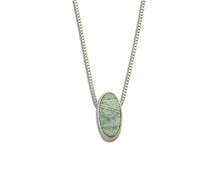 Women's Navajo Opal Pendant .925 Silver Inlaid Oval Handmade Necklace