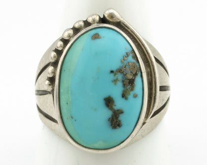 Navajo Ring .925 Silver Morenci Turquoise Native American Artist C.80's