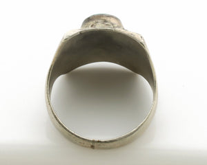 Navajo Ring .925 Silver Natural Turquoise Handmade Native American Artist C.80s