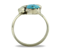 Zuni Ring 925 Silver Natural Blue Gem Turquoise Artist Signed Simplicio C.80's