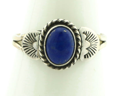 Navajo Ring 925 Silver Natural Royal Blue Lapis Lazuli Native Artist C.80's