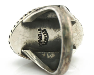 Navajo Ring .925 Silver Blue Turquoise Native Artist Signed C.80's
