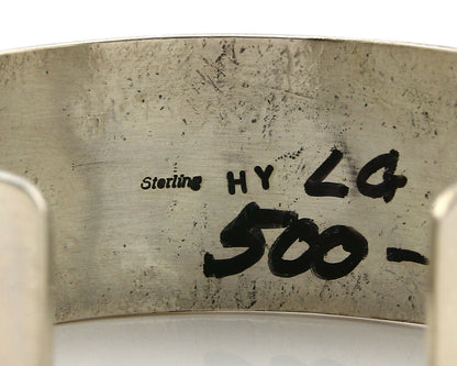 Navajo Bracelet .925 SOLID Silver Artist Signed Harold Yazzie Overlay C.80-90's