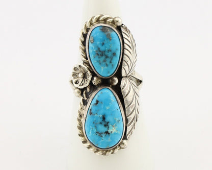 Navajo Handmade Ring 925 Silver Natural Blue Turquoise Native American C.80's