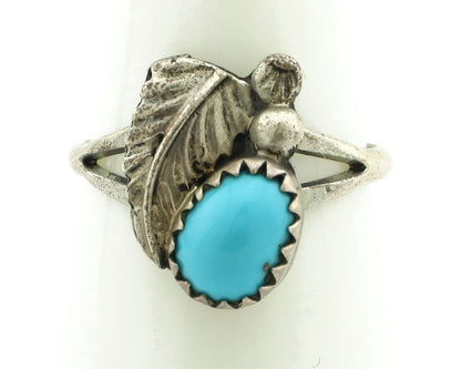 Navajo Ring .925 Silver Natural Blue Mined Southwest Turquoise Native Artist C80