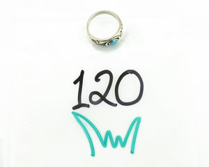 Navajo Handmade Ring 925 Silver Blue Turquoise & Coral Native American C.80's
