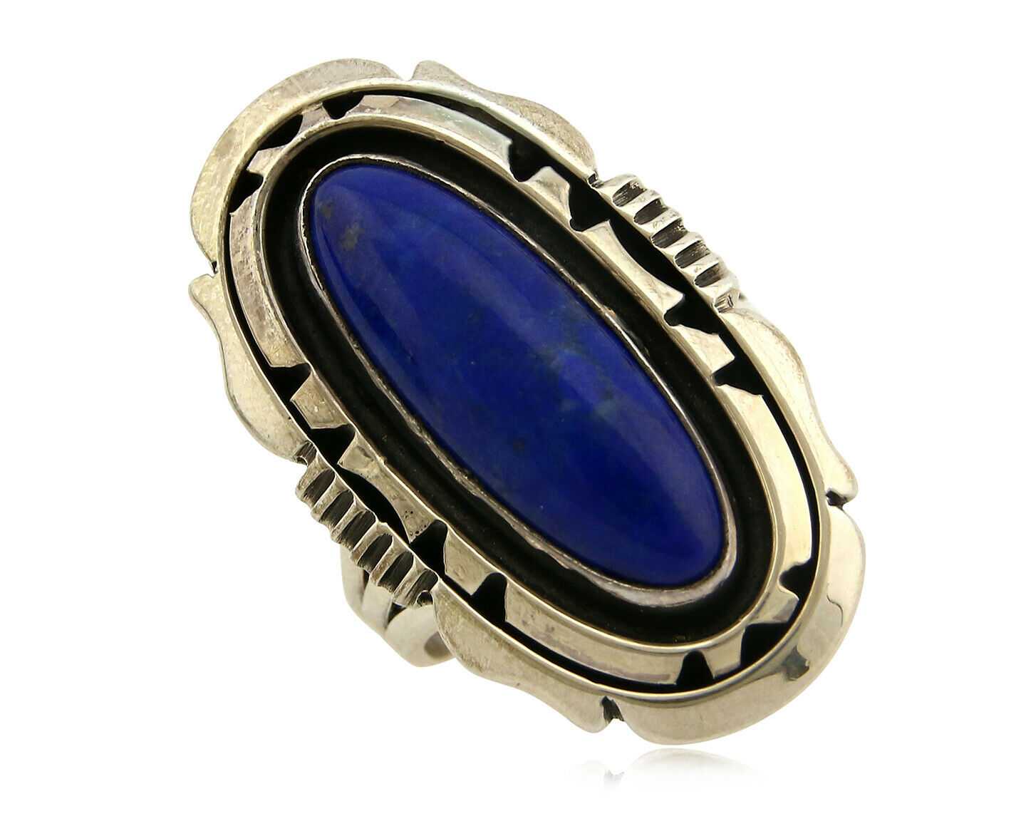 Navajo Ring .925 Silver Lapis Lazuli Artist William Denetdale C.80's