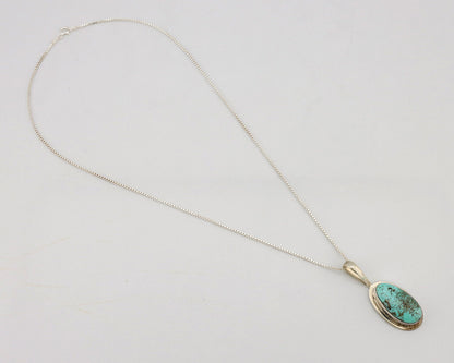 Navajo Necklace .925 Silver Spiderweb Turquoise Signed Doug Zachary C.1980's