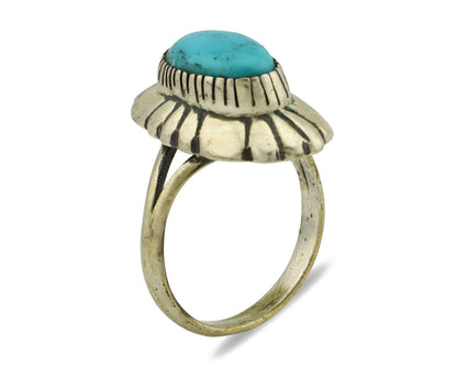 Navajo Ring .925 Silver Arizona Turquoise Signed M Montoya C.80's