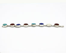 Navajo Bracelet .925 SOLID Silver Natural Gemstones Signed Artist Nakai C.80's