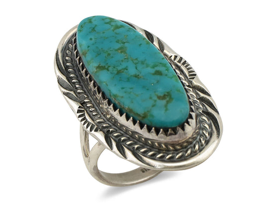 Navajo Ring 925 Silver Natural Blue Turquoise Native American Artist C.80's