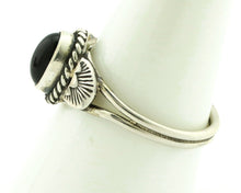 Navajo Ring 925 Silver Natural Mined Black Onyx Native American Artist C.80's