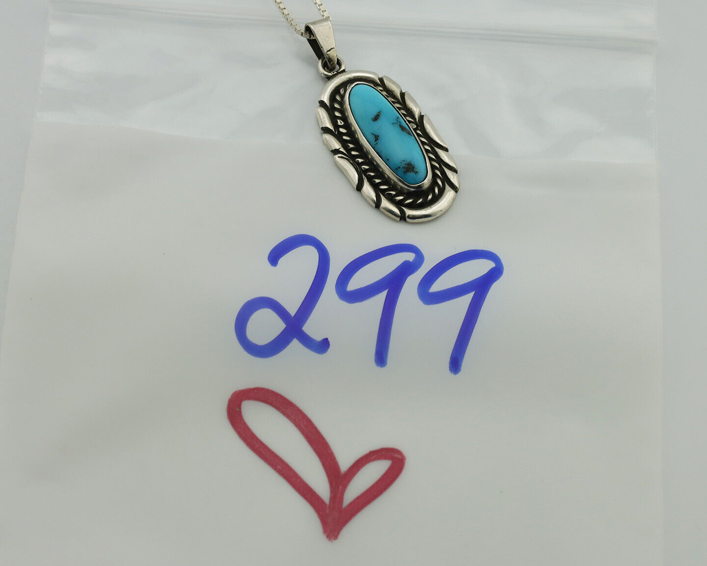 Navajo Necklace 925 Silver Sleeping Beauty Turquoise Signed M Montoya C.80's