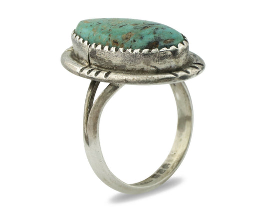 Navajo Ring .925 Silver Arizona Turquoise Native American Artist Handmade C.80's