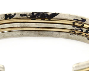 Navajo Bracelet SOLID .925 Silver & 12K Gold Filled Signed Artist TAHE C.80's