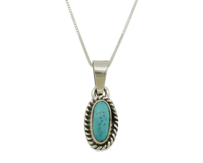 Navajo Necklace .925 Silver Arizona Turquoise Artist Gecko C.1980's