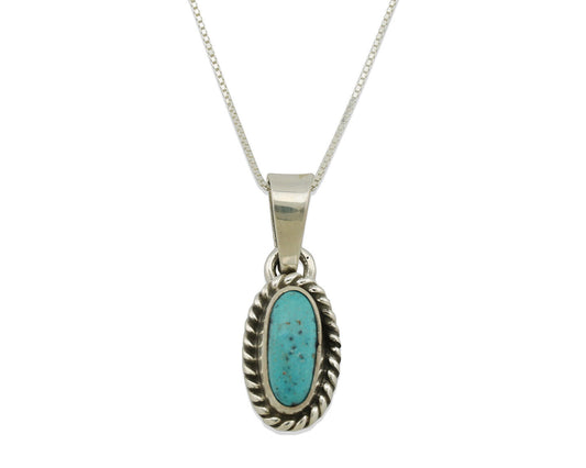 Navajo Necklace .925 Silver Arizona Turquoise Artist Gecko C.1980's