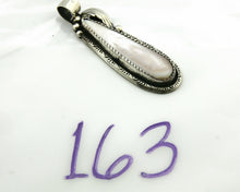Navajo Pendant .925 Silver Real Natural Pink Mussel Signed Yazzie C.80's