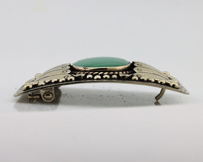 Men Navajo Belt Buckle 999 Nickel Malachite Artist Signed Teepee Handmade C80s