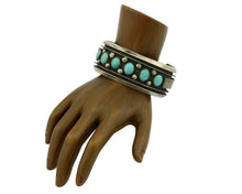Navajo Bracelet .925 Silver Southwest Turquoise Cuff Artist Native C.80's