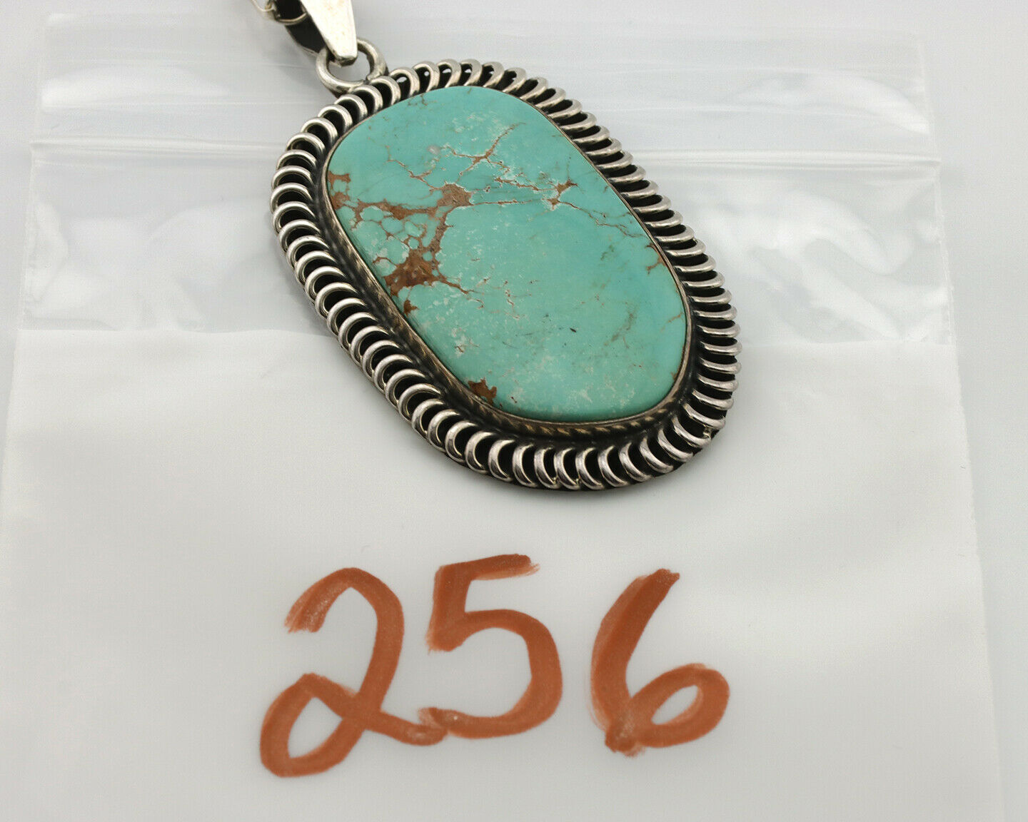 Navajo Pendant .925 Silver Kingman Turquoise Artist Signed Kachina C.80's